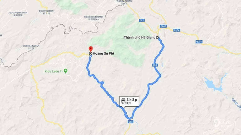 Tuyến đường đi Hoàng Su Phì từ thành phố Hà Giang