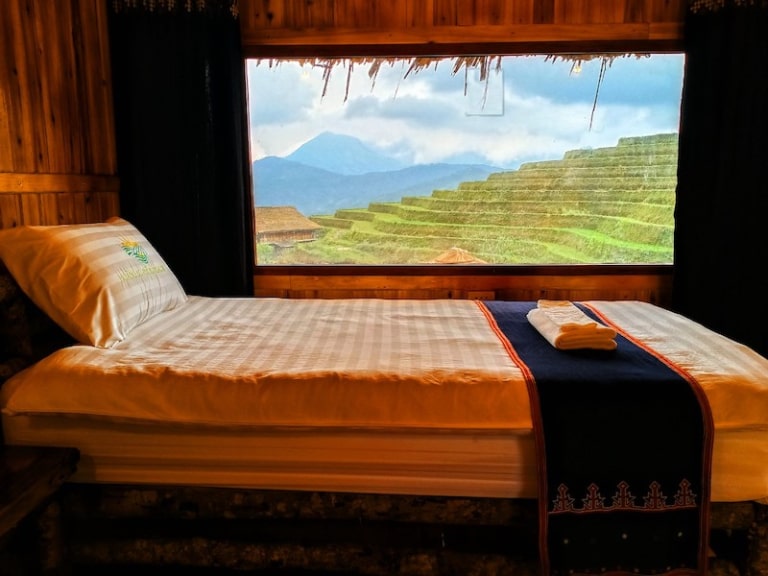  View phòng giường đôi hút mắt khách du lịch tại Hà Giang bungalow